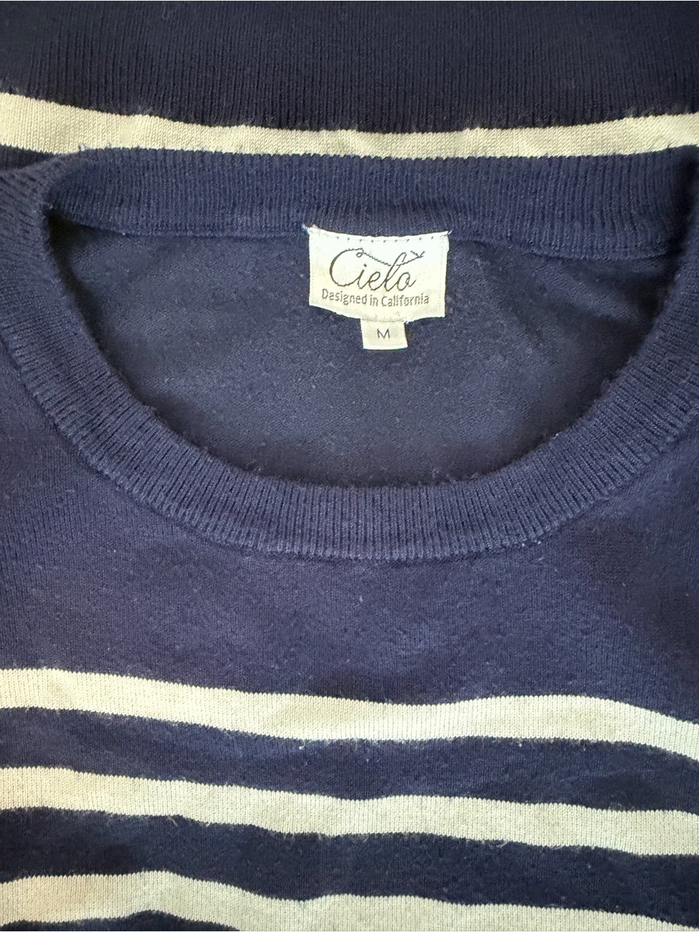 Cielo Navy and White Striped Crewneck Sweater - Picture 5 of 5